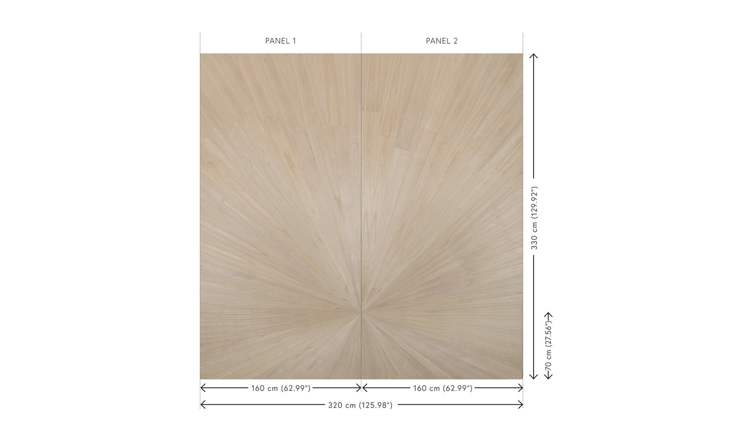 Boutique - Sunburst 90510 (natural) Panorama van 320 cm x 330 cm = 10,56 m²